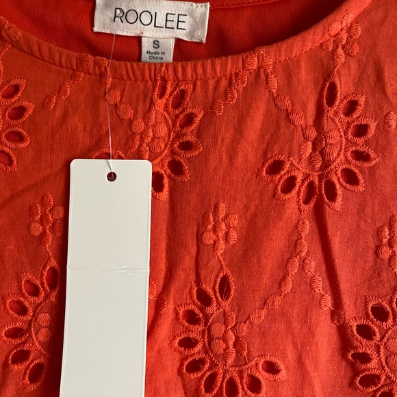 NWT Roolee Tinsley Detail Dress Orange/Red Size Small - Picture 2 of 4